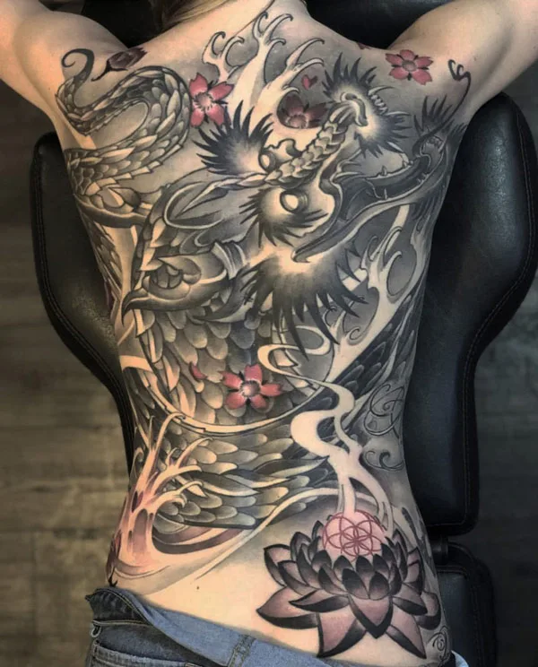 Back dragon tattoo 86