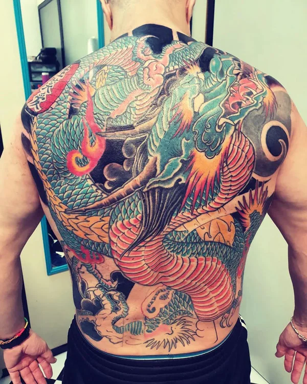 Back dragon tattoo 9