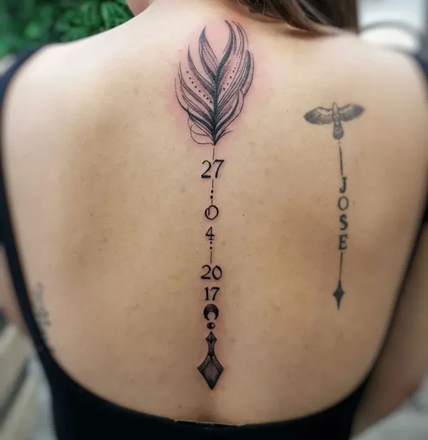 Back name tattoo