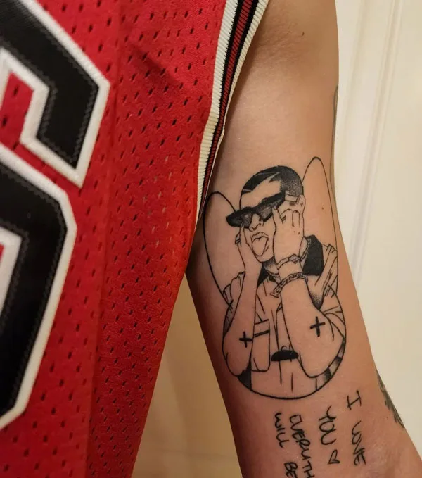 Bad Bunny Arm Tattoo
