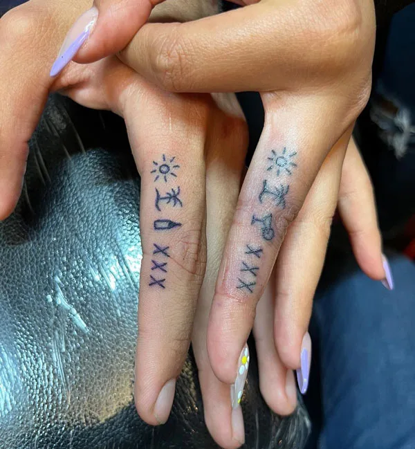Bad Bunny Finger Tattoo