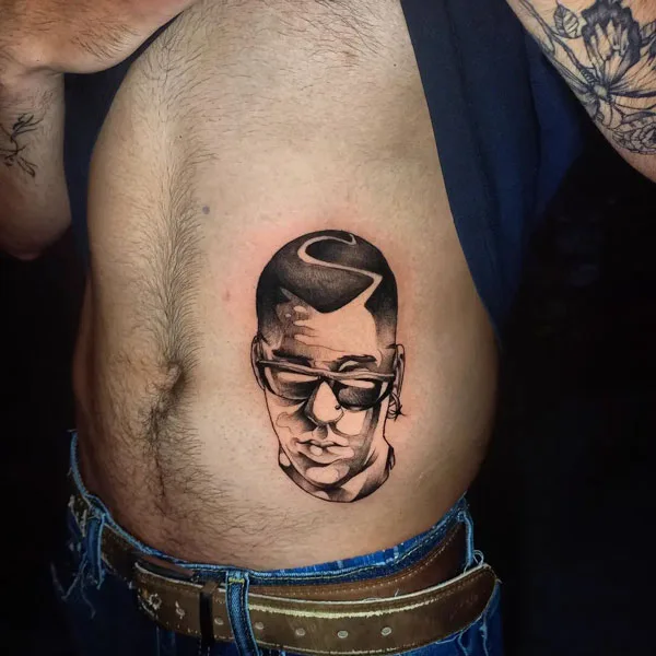 Bad Bunny Rib Tattoo