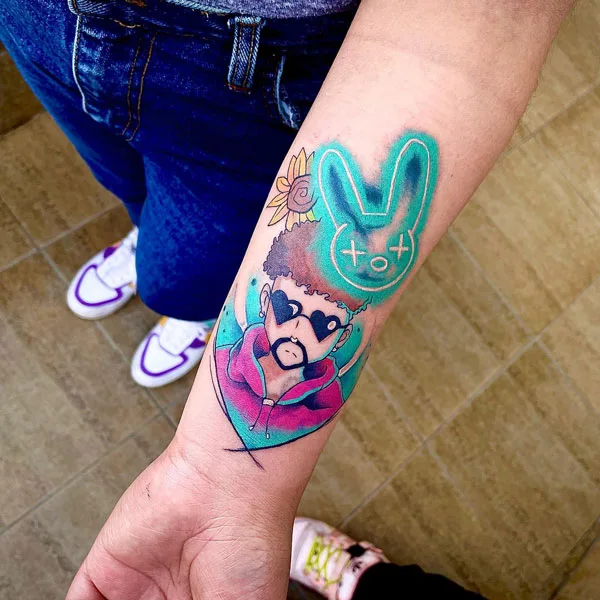 Bad Bunny tattoo 2