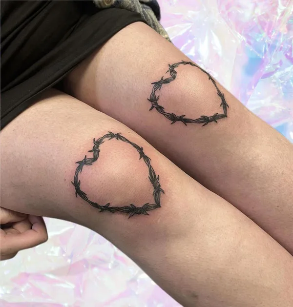 Barbed Wire Knee Tattoo 1