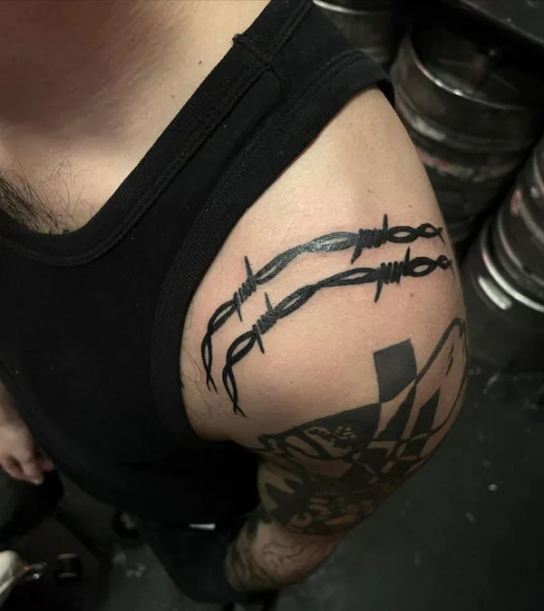 Barbed Wire Shoulder Tattoo 2