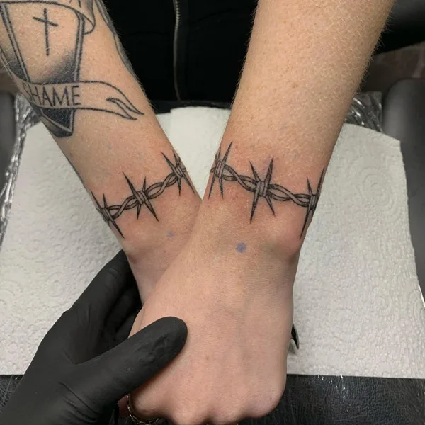 Barbed Wire Wrist Tattoo 1