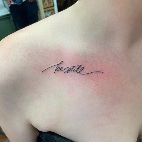 Be still shoulder tattoo
