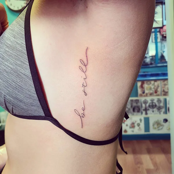 Be still side boob tattoo