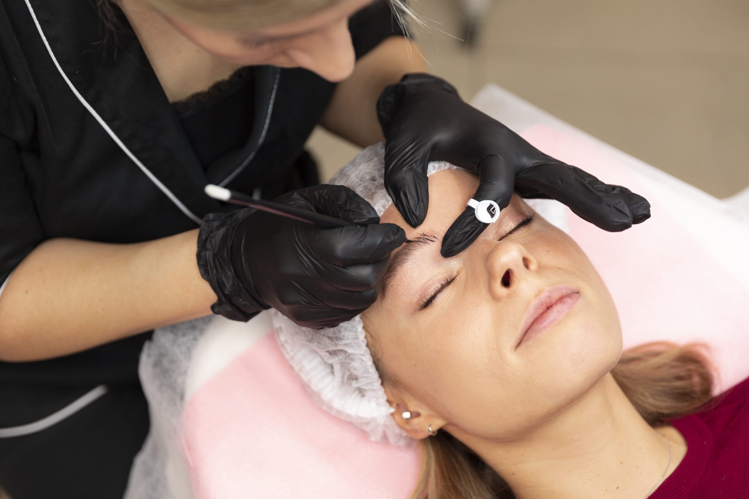 Beautiful Young Woman Going Through Microblading Treatment