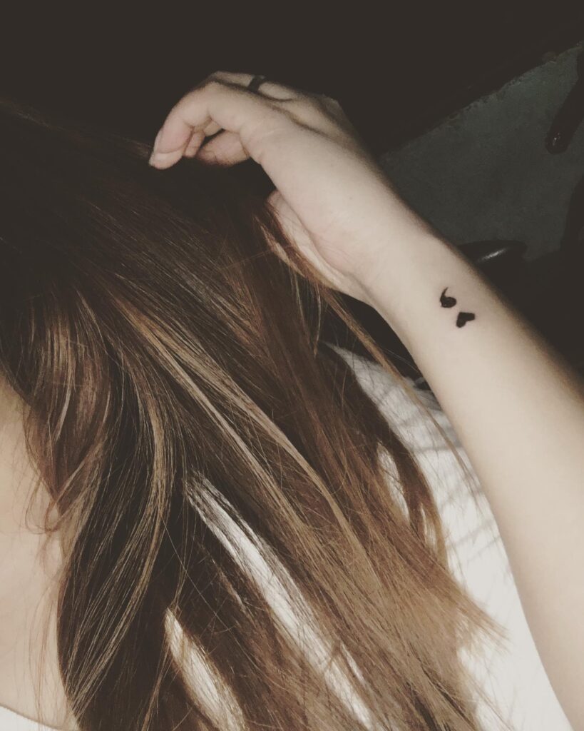 Beautiful Heart Semicolon Tattoo on the Side of the Wrist for Girls: Heartfelt Expression