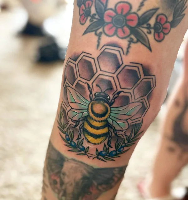 Bee Knee Tattoo 1