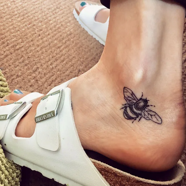 Bee ankle tattoo