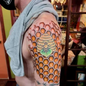 Bee sleeve tattoo 1