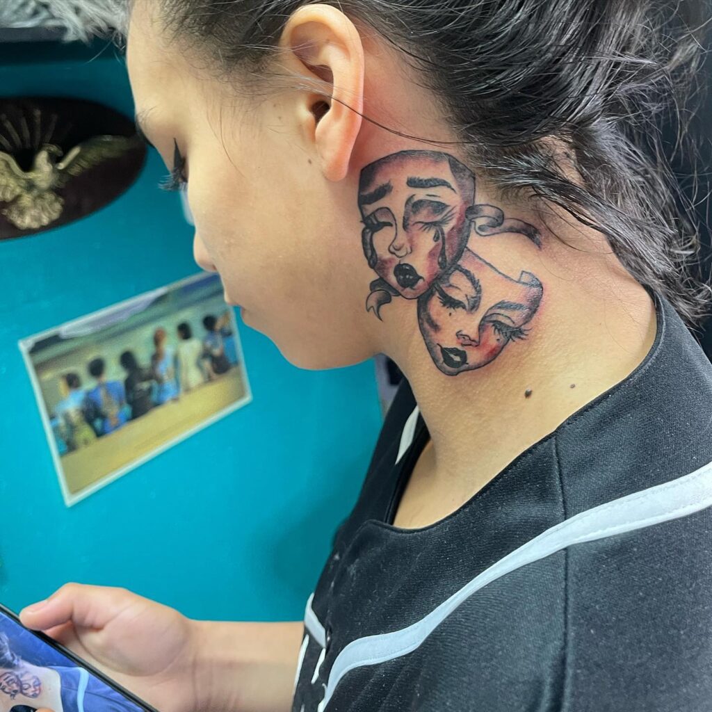 Behind the Ear Tattoo Laugh Now Cry Later for Women 