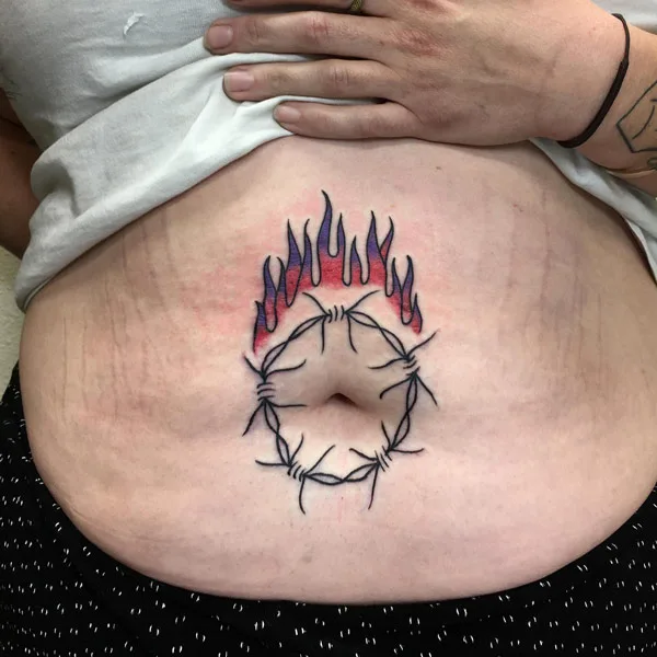 Belly button tattoo 40