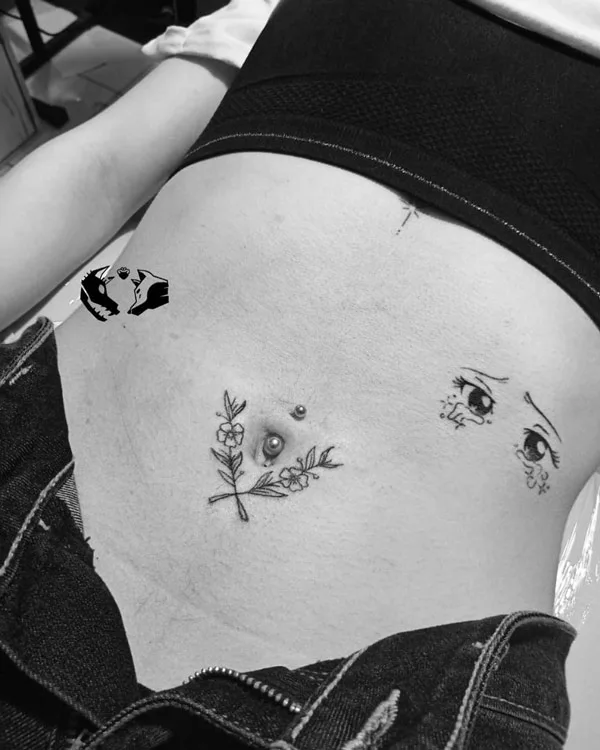 Belly button tattoo 44
