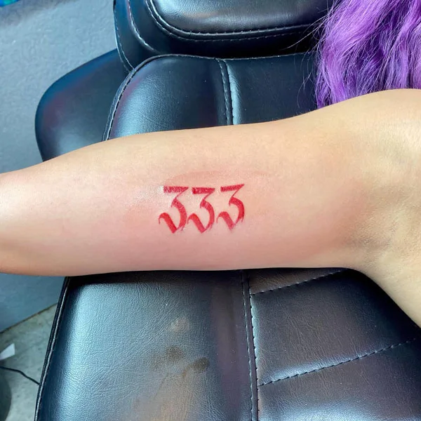 Bicep 333 tattoo