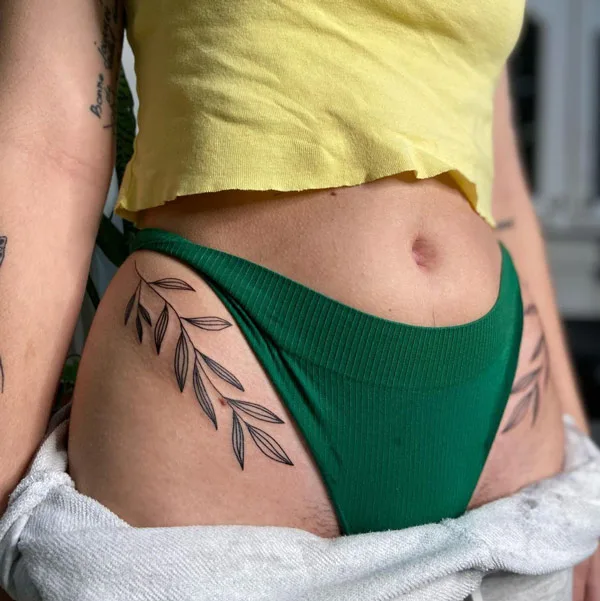 Bikini line tattoo 1