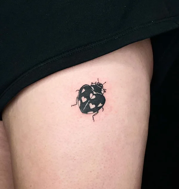 Black Ladybug Tattoo 1