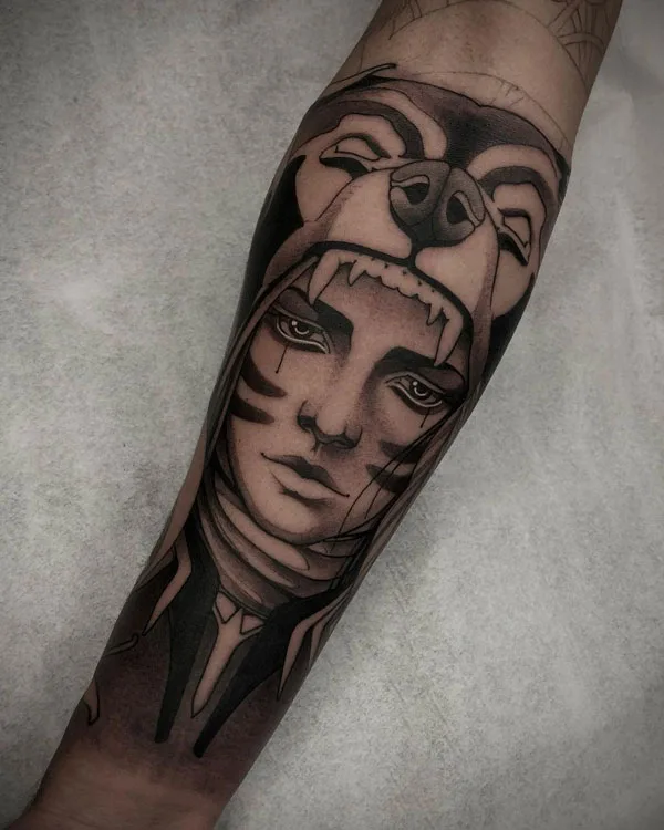 Black Leaf Tattoo 1