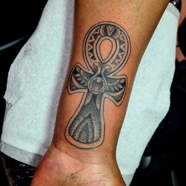 Black Power Ankh Tattoo 1