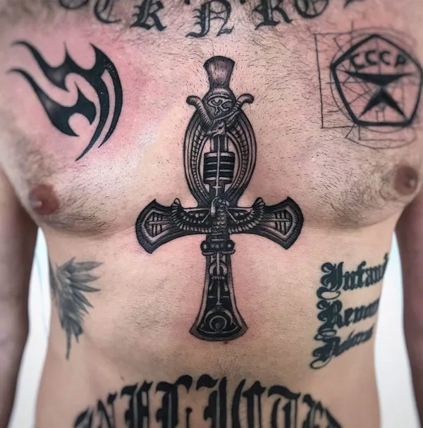 Black Power Ankh Tattoo 2
