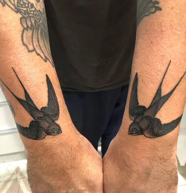 Black Swallow Tattoo 2