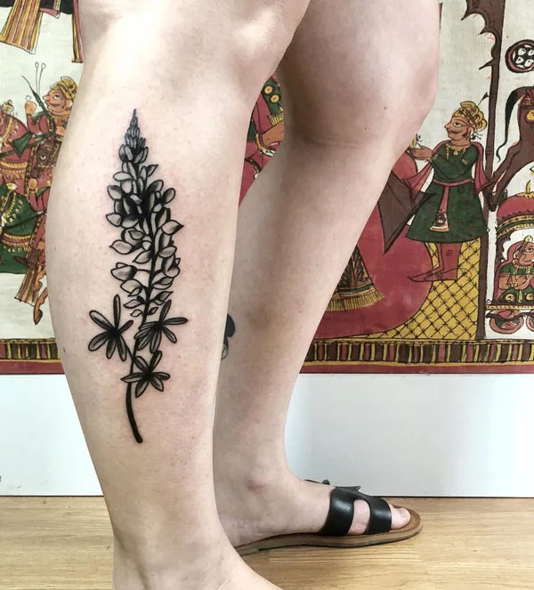 Black and White Bluebonnet tattoo