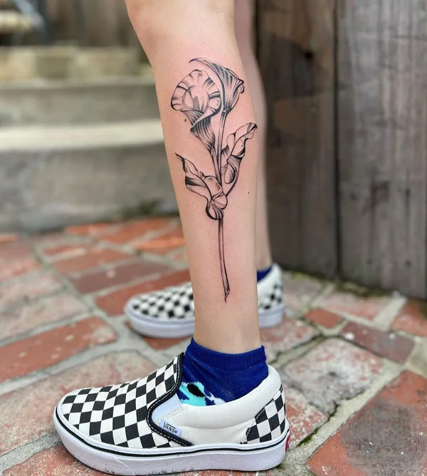 Black and White Calla Lily Tattoo 1
