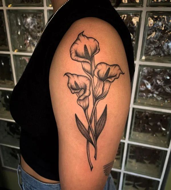 Black and White Calla Lily Tattoo 2
