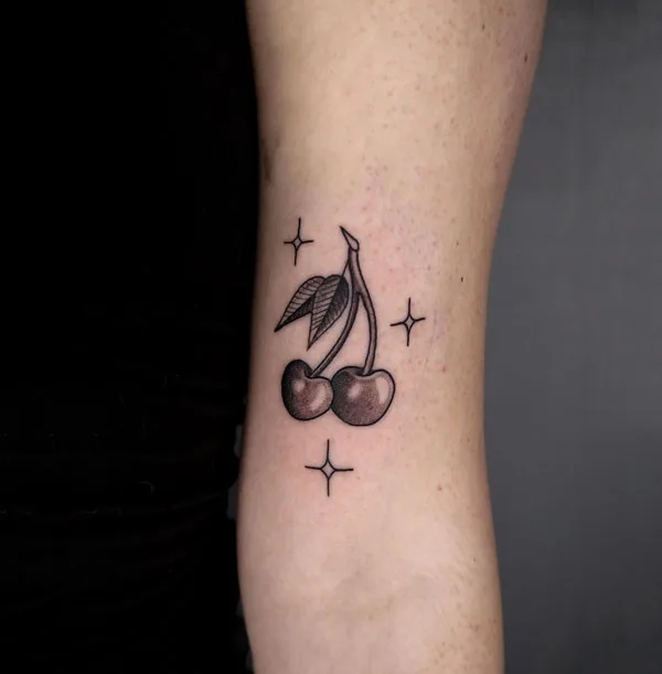 Black and White Cherry Tattoo 2