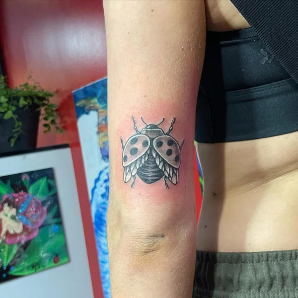 Black and White Ladybug Tattoo 2