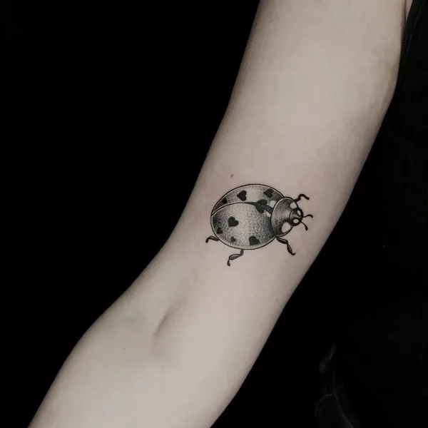 Black and White Ladybug Tattoo 3