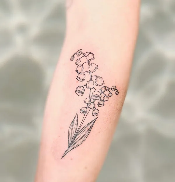 Black and White Lily of The Valley Tattoo 2