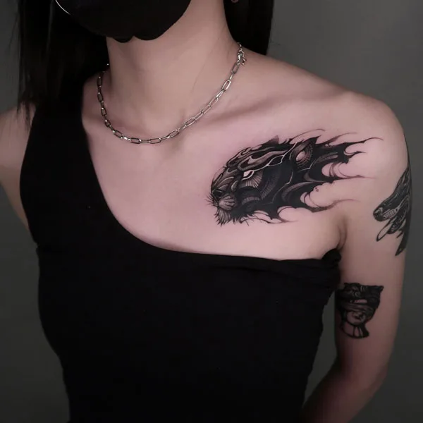 Black panther tattoo 5