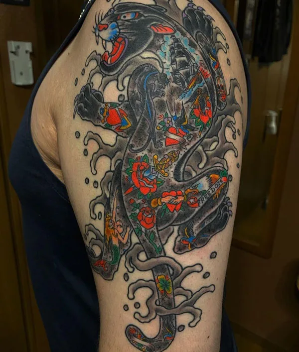 Black panther tattoo 90