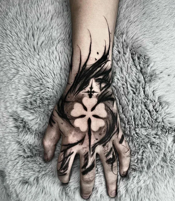 Blackwork Hand Tattoo