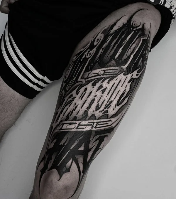Blackwork Lettering Tattoo