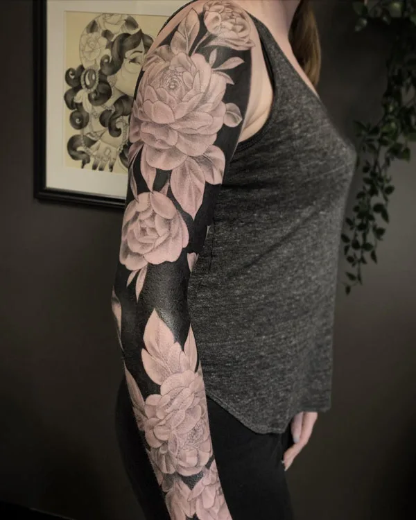 Blackwork Negative Space Tattoo 2