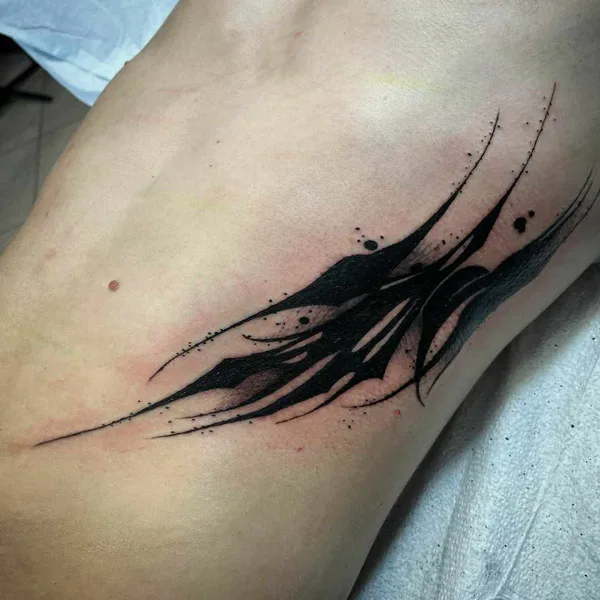 Blackwork Rib Tattoo