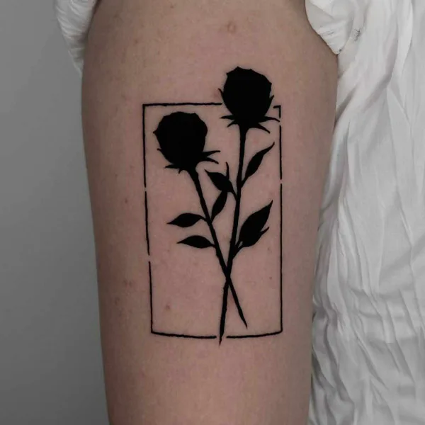 Blackwork Rose Tattoo 2