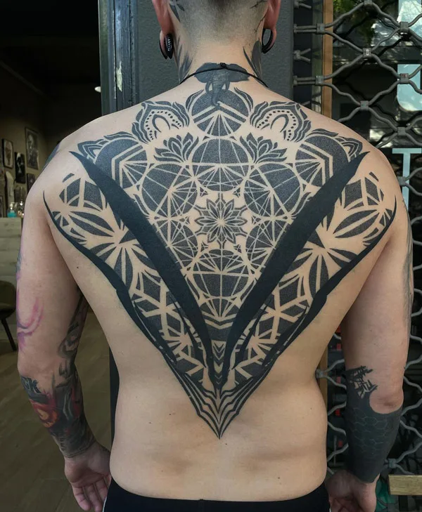 Blackwork Sacred Geometry Tattoo