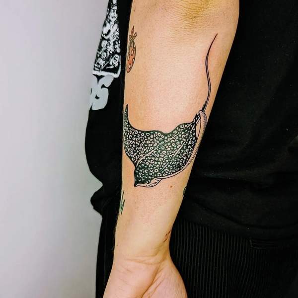 Blackwork Stingray Tattoo
