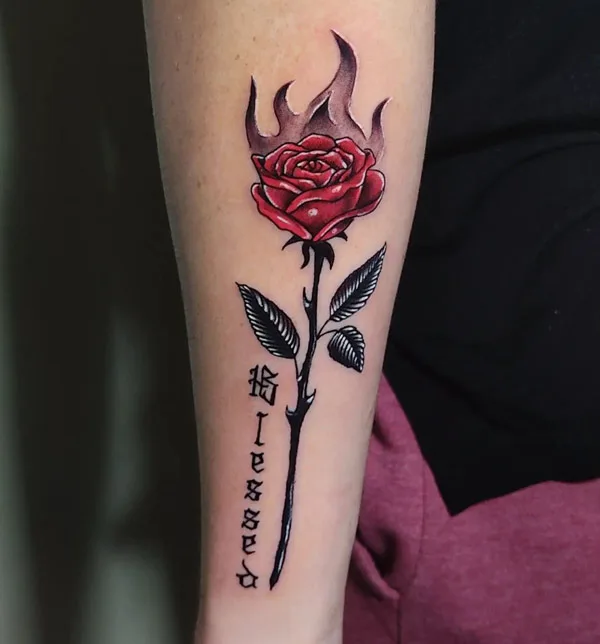 Blessed Floral tattoo 1