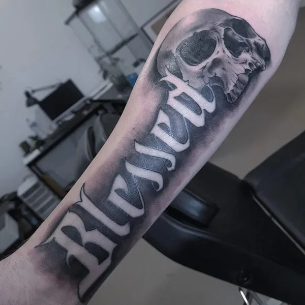 Blessed Skull tattoo