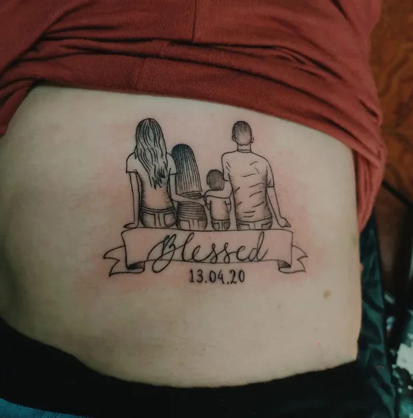 Blessed family tattoo