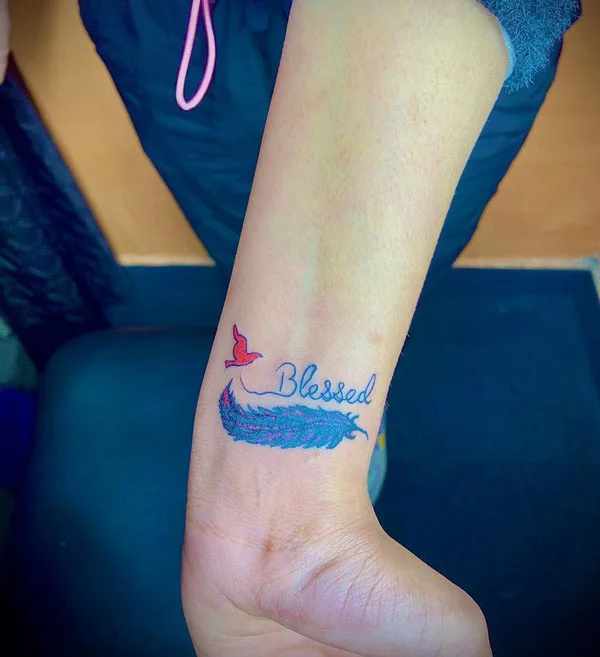 Blessed tattoo on wrist