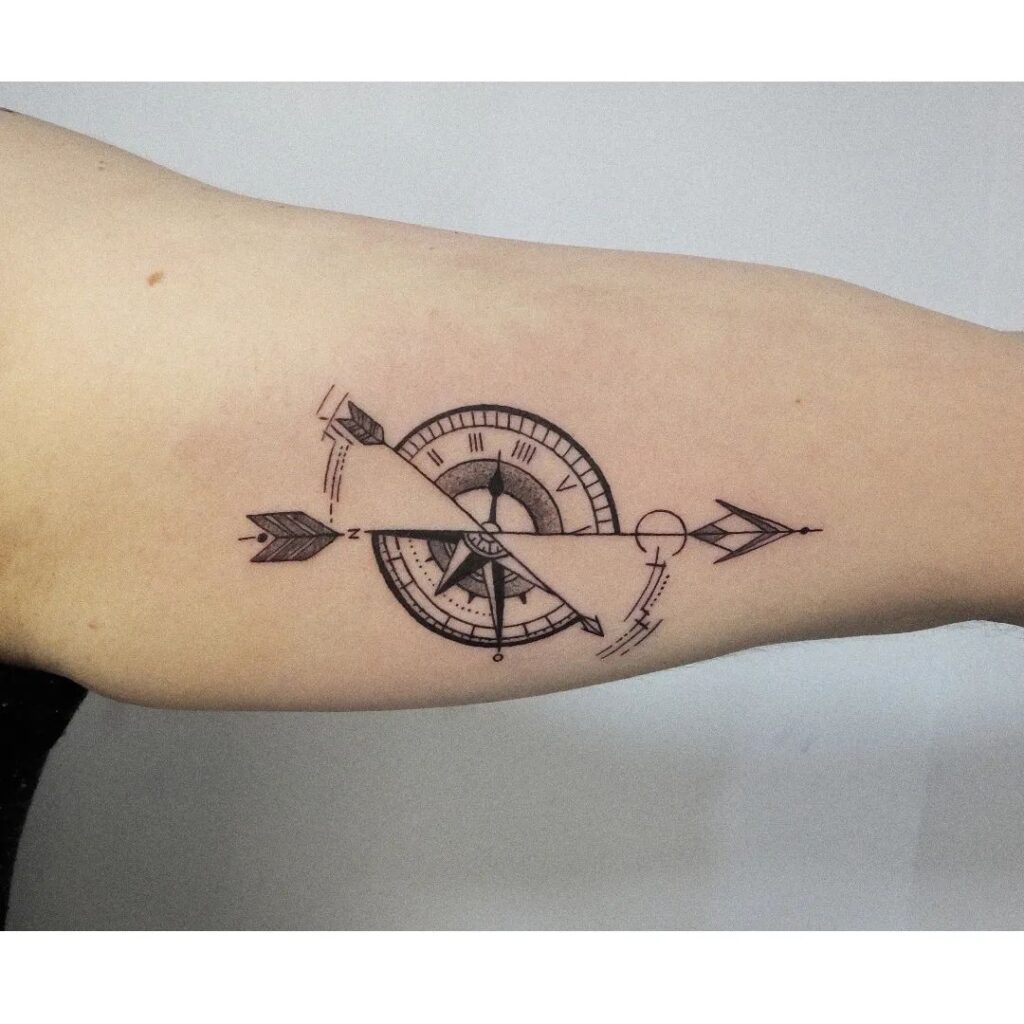 Broken geometric compass arm tattoo the beauty of imperfection in ink
