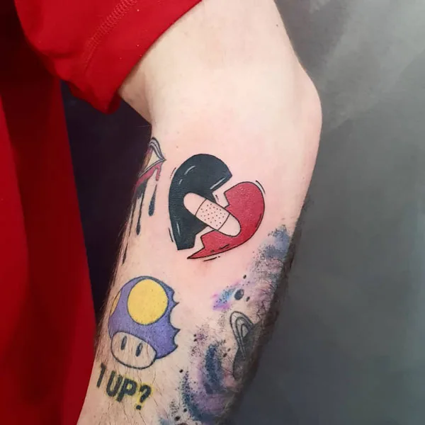 Broken heart tattoo 1