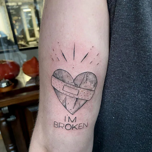 Broken heart tattoo 60